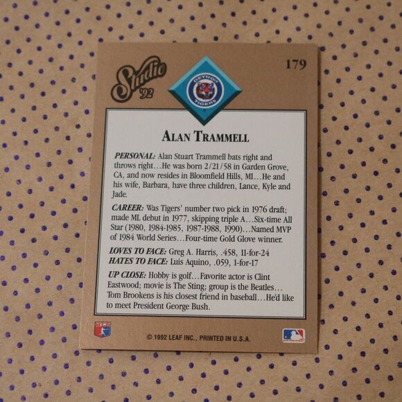 Alan Trammell #179 Baseball Card - Picture 2 of 2